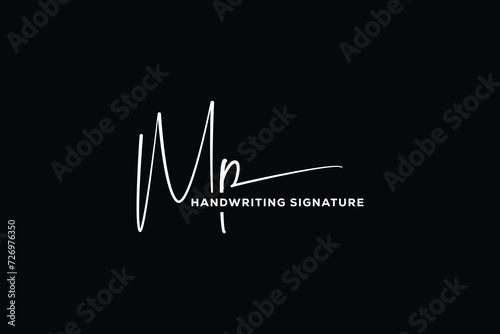 MP initials Handwriting signature logo. MP Hand drawn Calligraphy lettering Vector. MP letter real estate  beauty  photography letter logo design.
