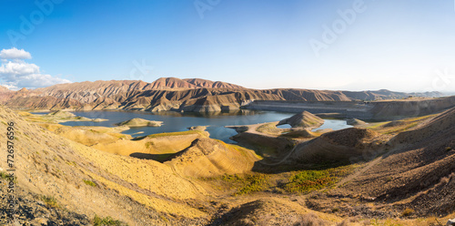 Panoramic view of the Azat reservoir in Armenia photo