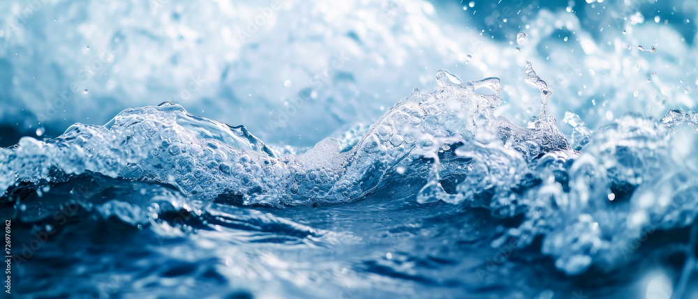 water splash close-up with a blue tone.
water splash close-up with a blue tone.