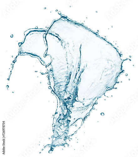 Flowing water splash isolated