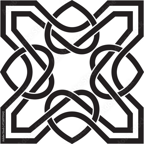 Vector black monochrome Celtic knot. Ornament of ancient European peoples. The sign and symbol of the Irish, Scots, Britons, Franks.