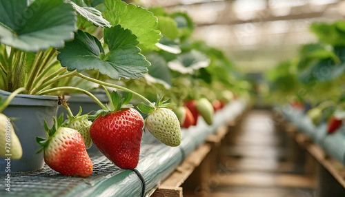 Culture de fraisiers. photo