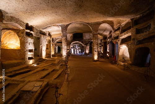 The Catacombs of San Gennaro in Naples. Italy, Europe. photo