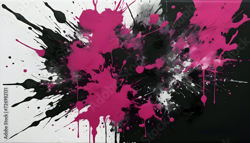 Magenta pink black ink splash abstract background. Creative Blurred Effect Trend Design