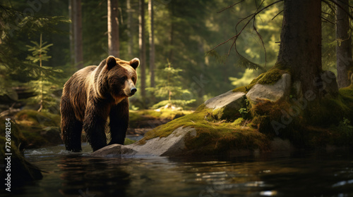 brown bear in the forest photo