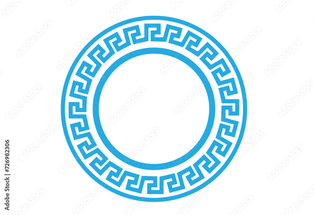 Greek style Circular with Octant repeated motif pattern. Editable Clip Art.