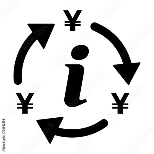 Yuan money change icon, trade cash information web symbol, convert sign vector illustration
