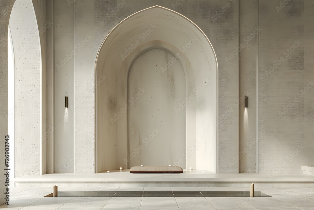 Minimalist and Modern Image: Mosque Prayer Room Door with Islamic Decorative Elements