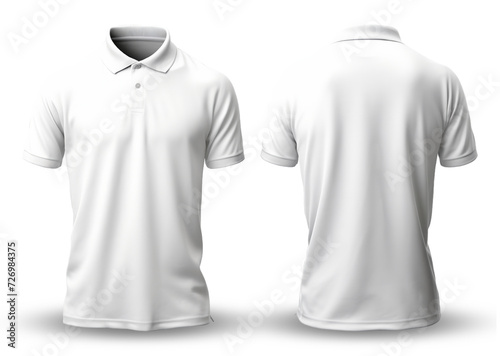 white polo shirt front and back view, generative ai