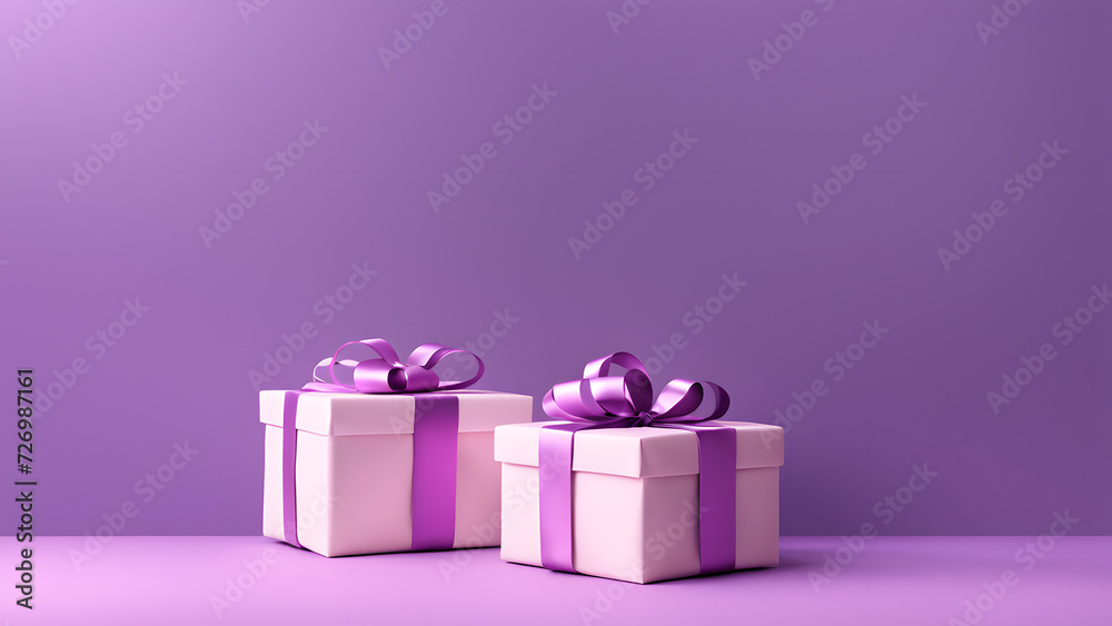 3D banner template designed with gift box. Minimal purple pastel background suitable for woman's day, mother's dan and valentine's day. 3D banner template designed with gift box. Minimal purple pastel background suitable for woman's day, mother's dan and valentine's day.