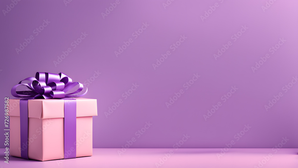 3D banner template designed with gift box. Minimal purple pastel background suitable for woman's day, mother's dan and valentine's day. 3D banner template designed with gift box. Minimal purple pastel background suitable for woman's day, mother's dan and valentine's day.