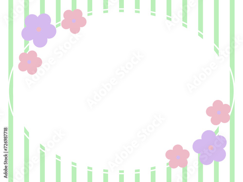 design and horizoFloral ntal stripe frame　②