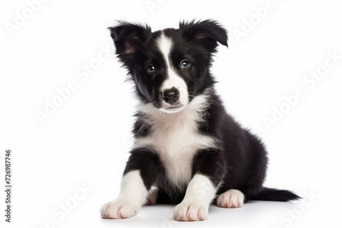 border collie puppy, black and white dog. shepherd breed, pet. © MaskaRad