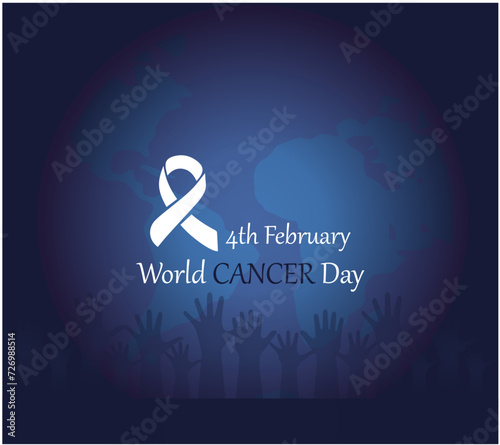 4th February 'World Cancer Day' Poster Or Banner Background. Cancer protection concept. Colorful cancer awareness ribbon design. vector illustration
