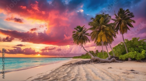 tropical beach, palm tree, sea, coast, sand, wedding backdrop, photography backdrop, maternity backdrop © Reha