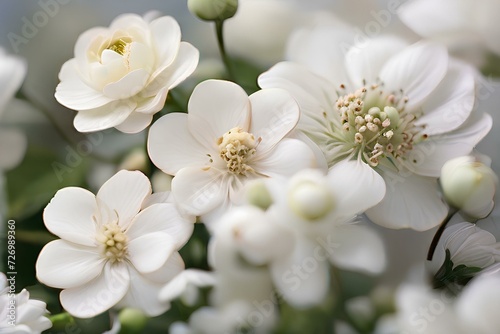 White Apple Blossoms in Spring Garden