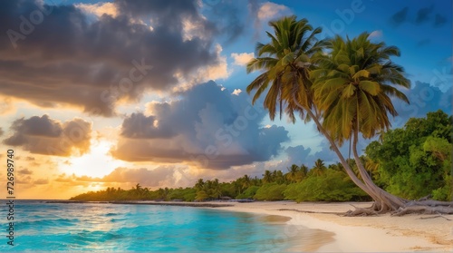 tropical beach, palm tree, sea, coast, sand, wedding backdrop, photography backdrop, maternity backdrop