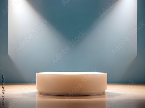 photo product display stage with circle podium 3d background.
