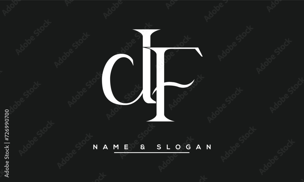 FD, DF, F, D Abstract Letters Logo Monogram FD, DF, F, D Abstract Letters Logo Monogram