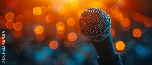 a microphone for a news conference  speaker  report  interview  or broadcasting a public speech  stage performance  or presentation