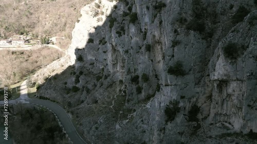 A drone footage over a beautiful gorges of 