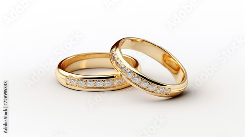 wedding rings isolated on white background