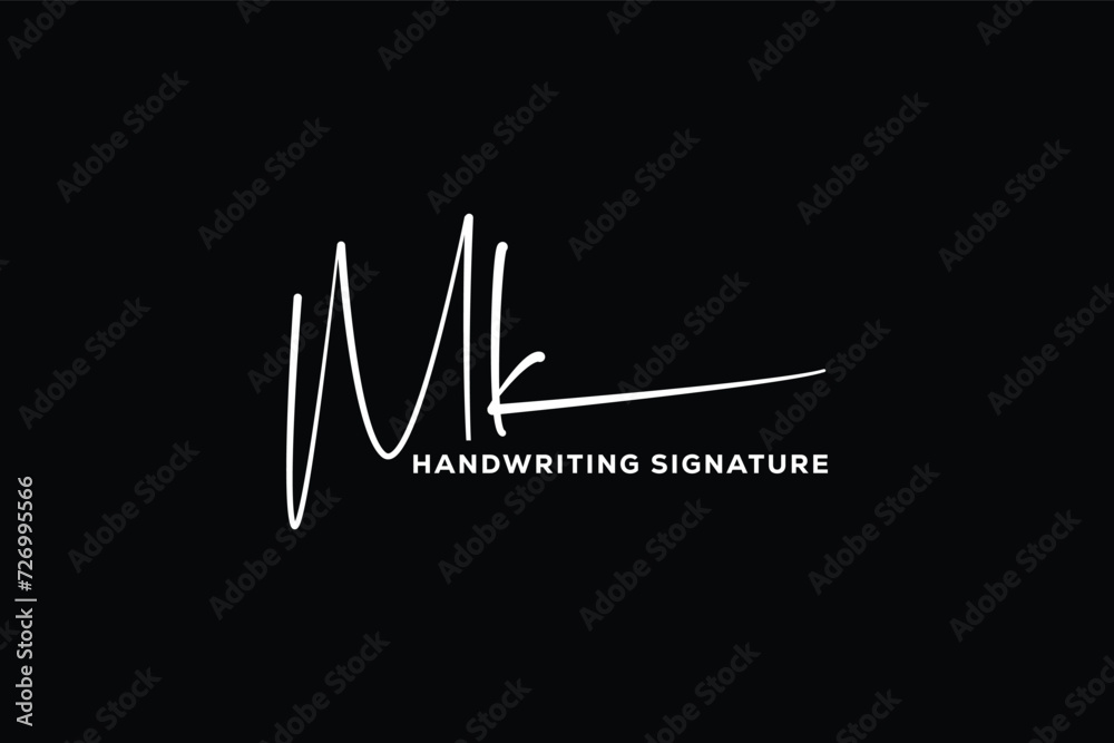 MK initials Handwriting signature logo. MK Hand drawn Calligraphy lettering Vector. MK letter real estate, beauty, photography letter logo design.