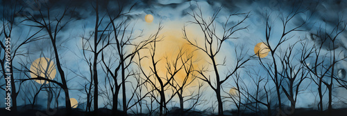 Moonglow Over Wilderness: An Abstract Artistic Representation Inspired by E.E Cummings' Wilderness