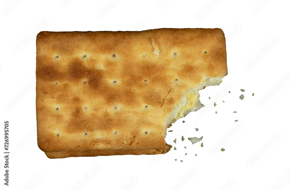 sweet crackers isolated with crumbs sweet crackers isolated with crumbs