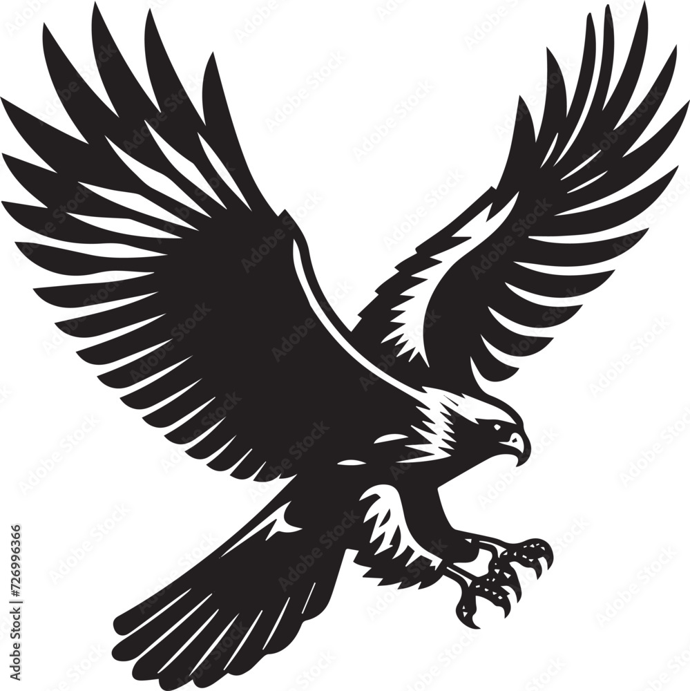 Obraz premium Flying Hawk minimal Vector 