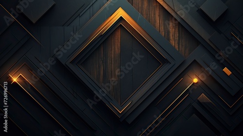 Abstract background geometry shape, black and gold, glamour chic background