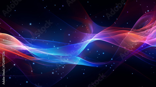 Abstract colorful wave background with vibrant swirling ribbons