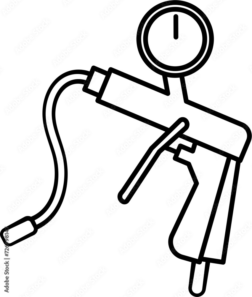 Tire Pressure Gauge Outline Vector Illustration Tire Pressure Gauge Outline Vector Illustration