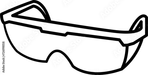 Safety Glasses Outline Vector Illustration
