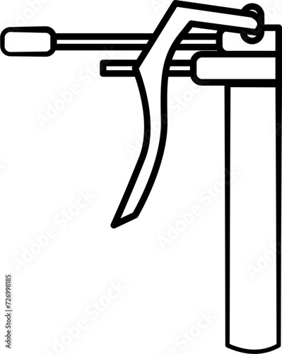 Grease Gun Outline Vector Illustration