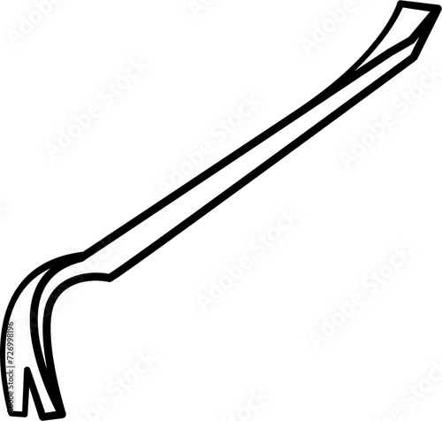 Crowbar Outline Vector Illustration