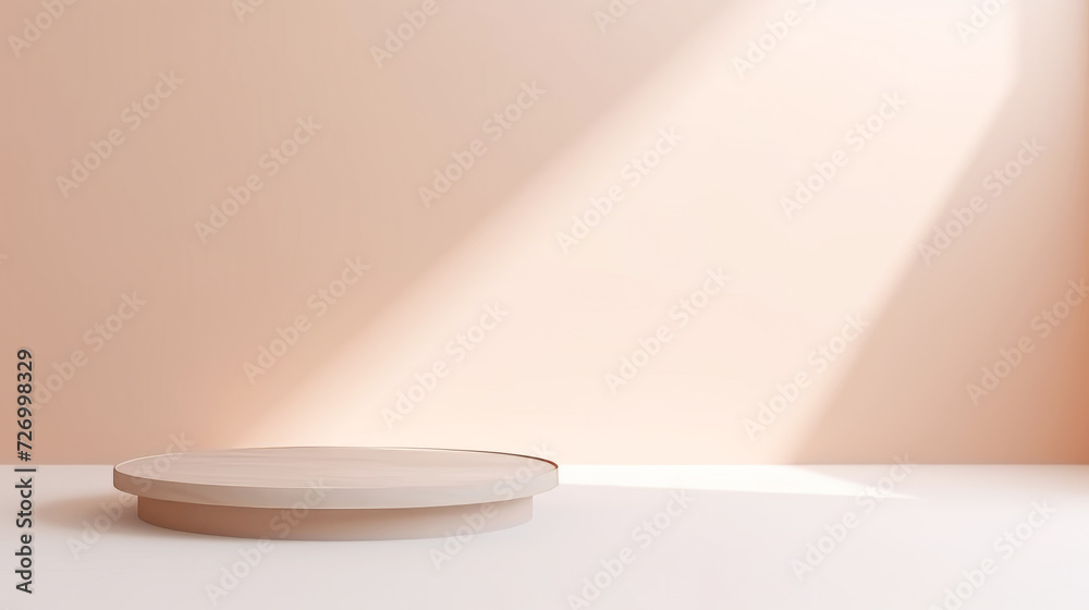 Minimalist stage with shadows on a beige background for product display ...