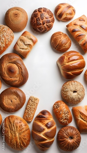 assortment of baked bread, Generative AI