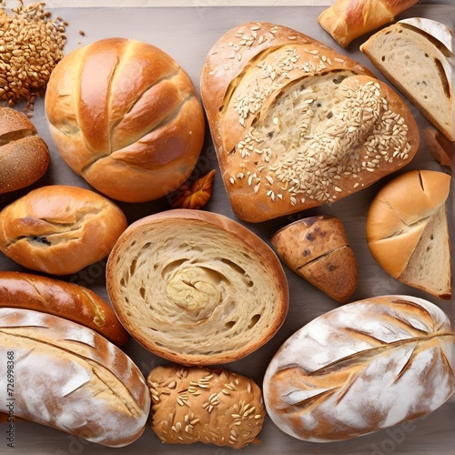 assortment of baked bread, Generative AI