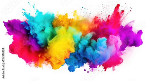 Vibrant color explosion: Abstract artistic cloud of colorful powder photo