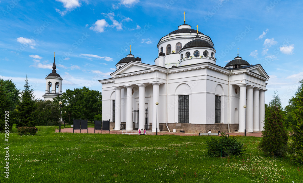 St. Sophia (Ascension) Cathedral and bell tower in the city of Pushkin (Tsarskoye Selo)