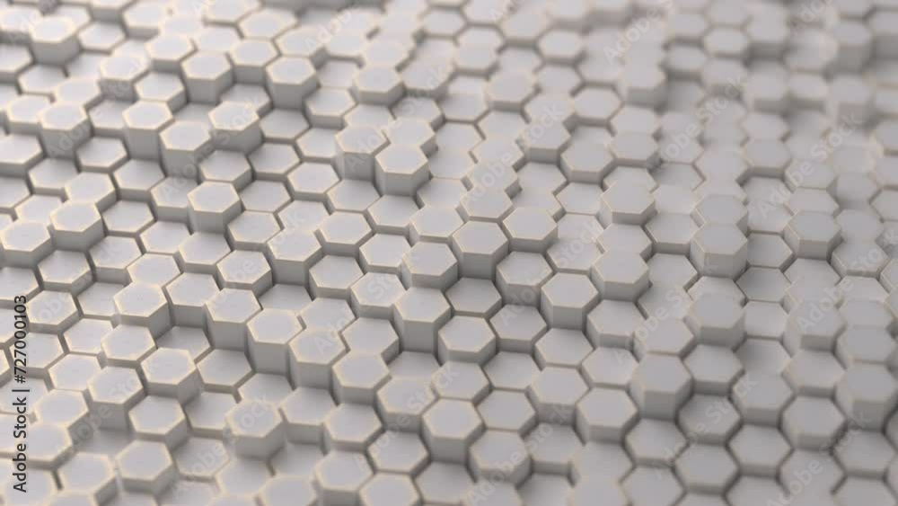 Abstract Honeycomb Background with White Wavy Rhombuses. Abstract Hexagonal Diamonds. Modern template for documents, reports and presentations. Sci-Fi Futuristic. 3d animation Loop of 4K Abstract Honeycomb Background with White Wavy Rhombuses. Abstract Hexagonal Diamonds. Modern template for documents, reports and presentations. Sci-Fi Futuristic. 3d animation Loop of 4K
