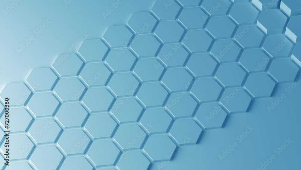Abstract blue honeycomb. Abstract Hexagonal Diamonds. Modern template for documents, reports and presentations. Sci-Fi Futuristic. 4K motion graphic video. Seamless looping