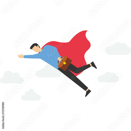 Taking risks and daring to achieve the goal concept, the ambitious and fearless businessman skydived with the motivation of success.

