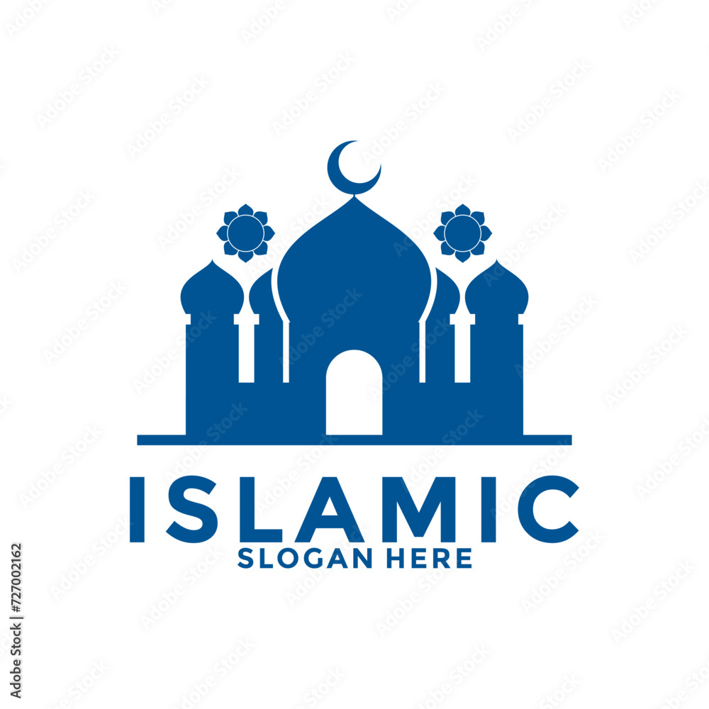 Islamic mosque logo vector icon, Mosque Logo design template