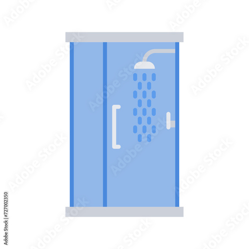 Shower cabin icon. Home shower stall. Bathroom.