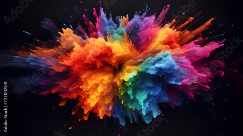 AI generated Red, green and blue smoke with black background. smoke mixing in dark room. Free Photo,, A colorful explosion wallpaper with a black background and a splash of paint