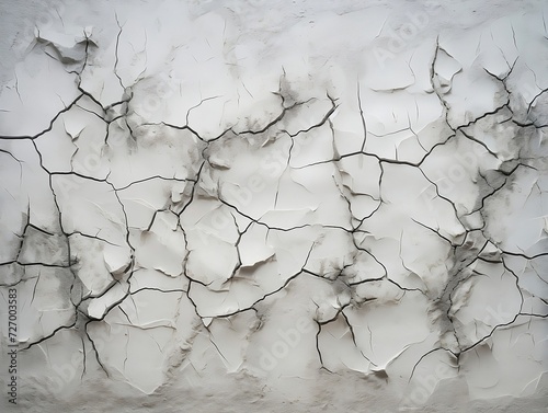 Broken concrete wall with cracks