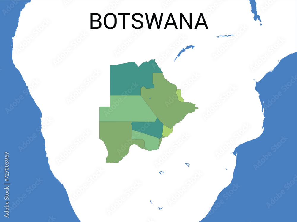 Map of Botswana Country