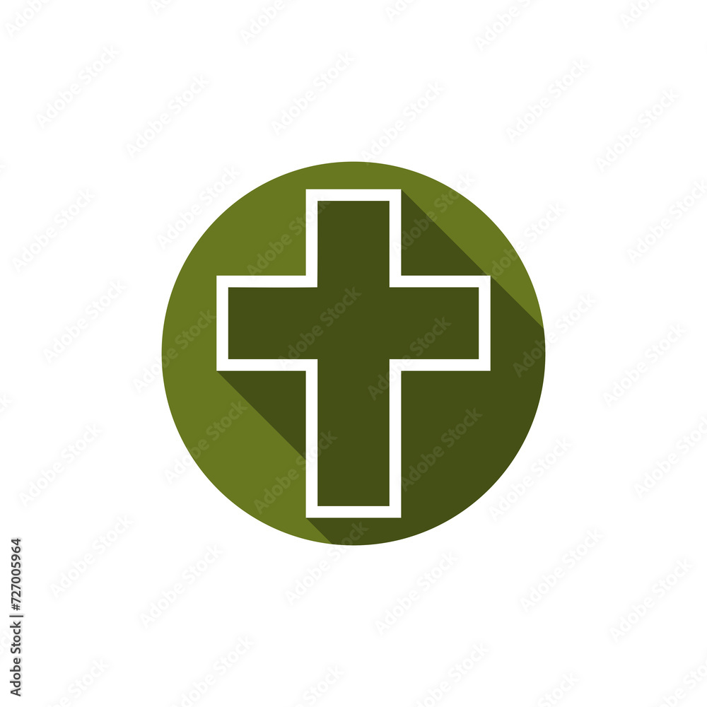 Christian cross icon isolated on transparent background Christian cross icon isolated on transparent background